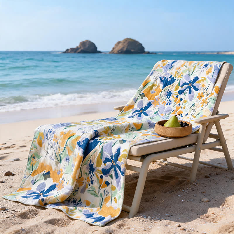 Ownkoti Botanical Floral 4-Layer Muslin Beach & Bath Towel - image 3