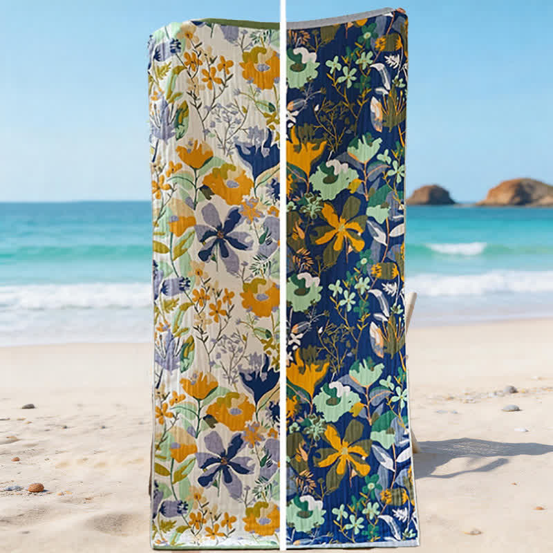 Ownkoti Botanical Floral 4-Layer Muslin Beach & Bath Towel - image 8