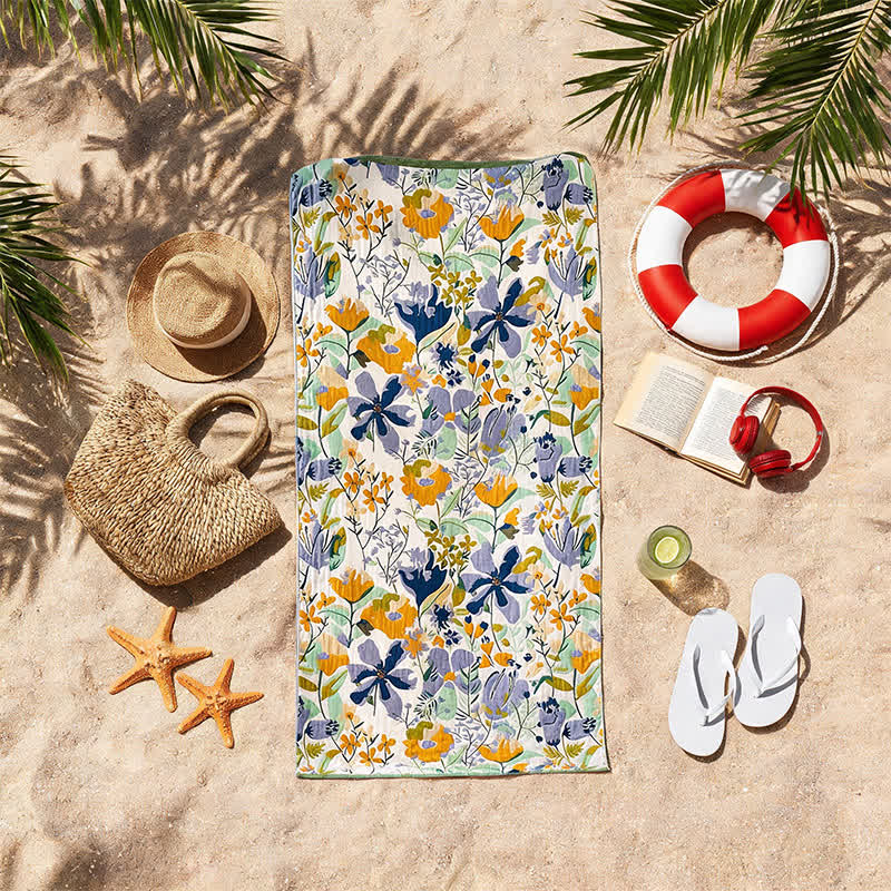 Ownkoti Botanical Floral 4-Layer Muslin Beach & Bath Towel - image 1