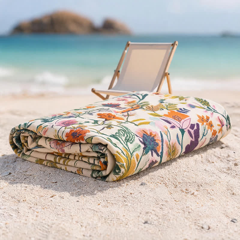 Ownkoti Floral 4-Layer Muslin Cotton Beach & Bath Towel - image 8