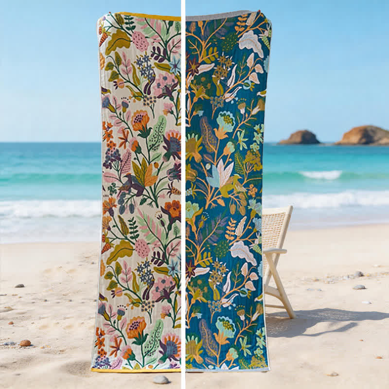 Ownkoti Floral 4-Layer Muslin Cotton Beach & Bath Towel - image 7