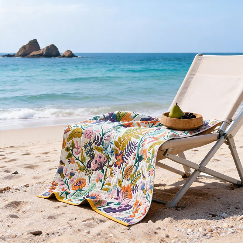 Ownkoti Floral 4-Layer Muslin Cotton Beach & Bath Towel - image 6
