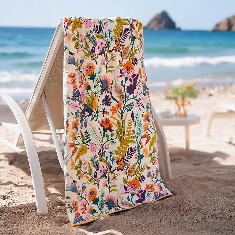 Ownkoti Floral 4-Layer Muslin Cotton Beach & Bath Towel - image 3