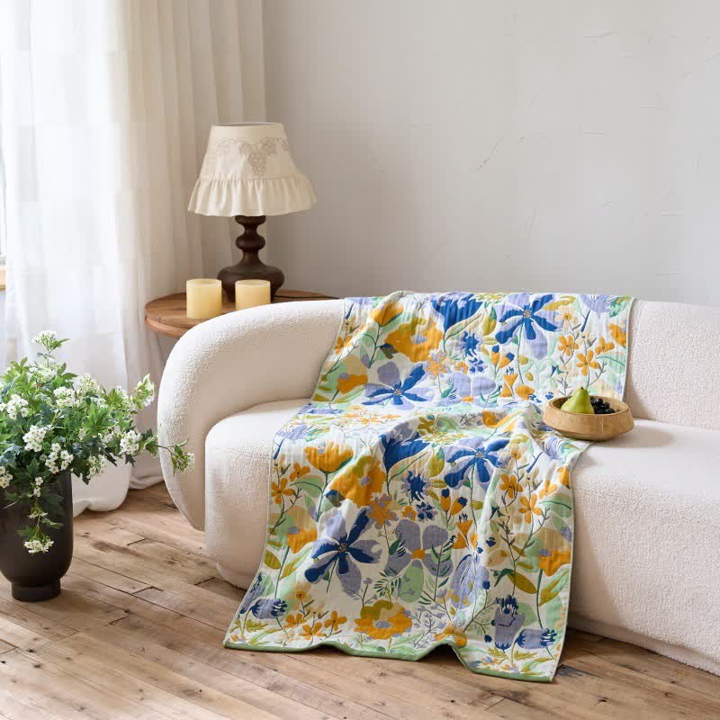 Ownkoti Botanical Floral 4-Layer Muslin Beach & Bath Towel - image 4