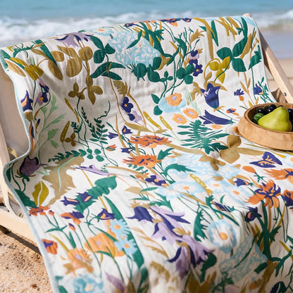 Ownkoti 4-Layer Floral Cotton Muslin Beach & Bath Towel - image 6