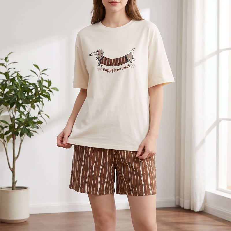 Ownkoti Walking Dachshund Cotton Lounge Set - image 1