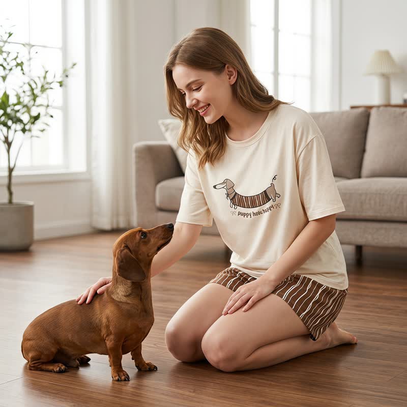 Ownkoti Walking Dachshund Cotton Lounge Set - image 2