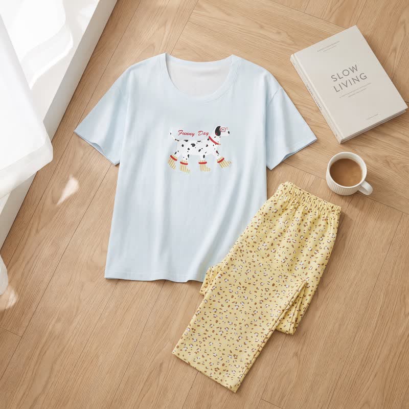 Ownkoti Cute Dog Graphic Cotton Loungewear Set - image 4