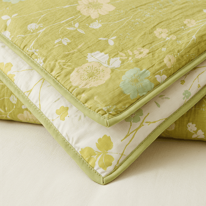 Ownkoti Soft Green Floral Reversible Cotton Quilt - image 10