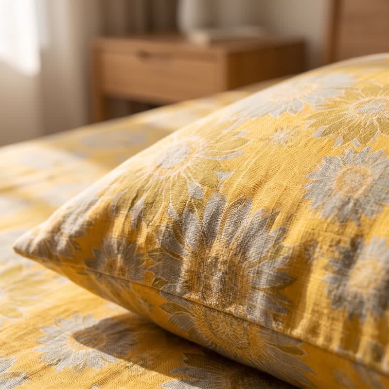 Ownkoti Sunflower Garden Cotton Gauze Bedspread - image 5