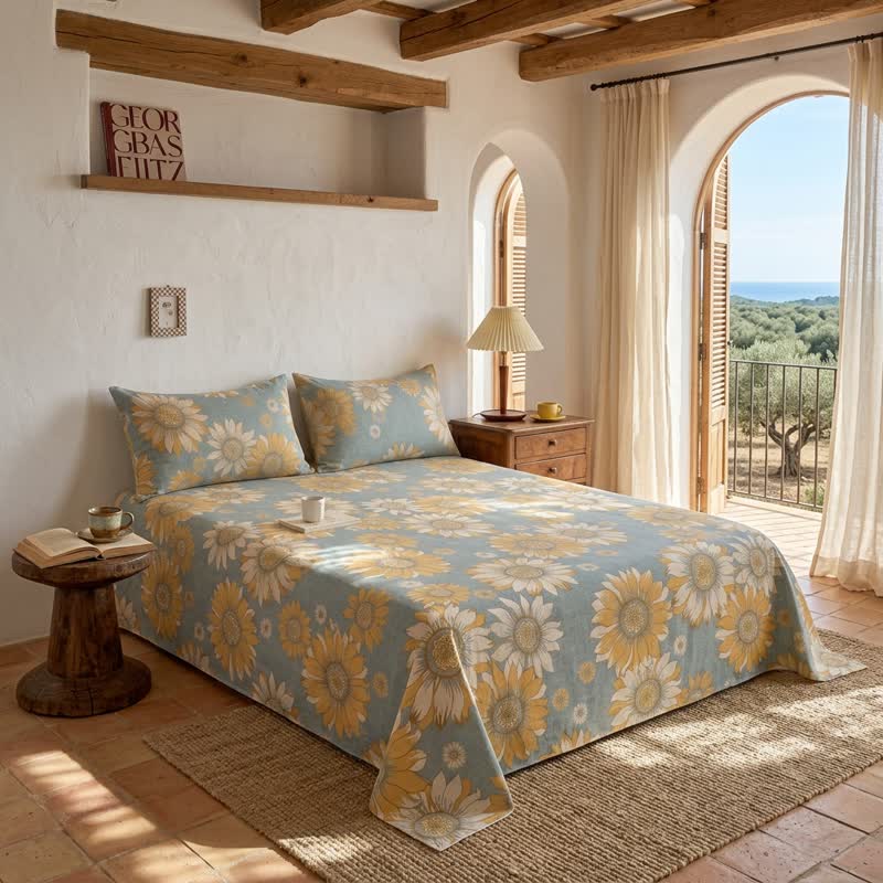 Ownkoti Sunflower Garden Cotton Gauze Bedspread - image 7