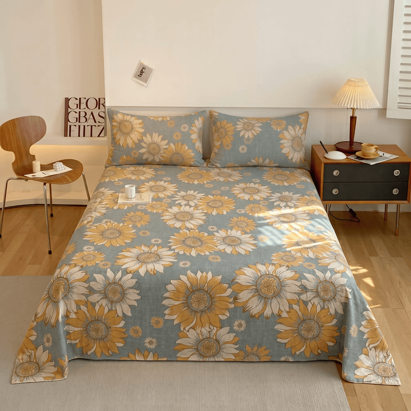 Ownkoti Sunflower Garden Cotton Gauze Bedspread - Grey - 2PCS Pillowcases - 40" x 20" - image 6