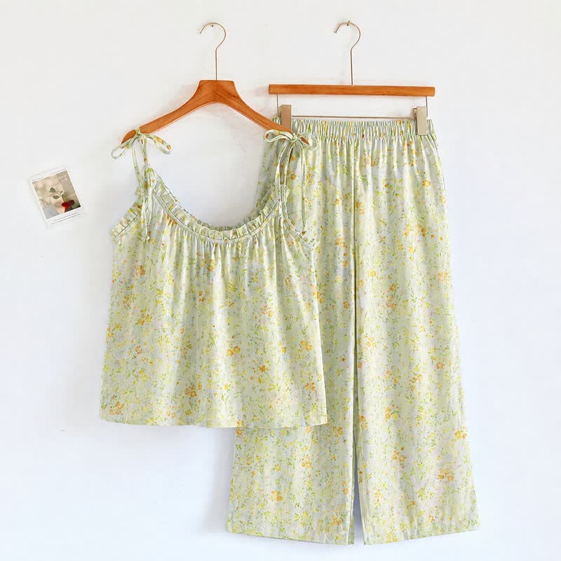 Ownkoti Ditsy Floral Tie Strap Cami Loungewear Set - image 7