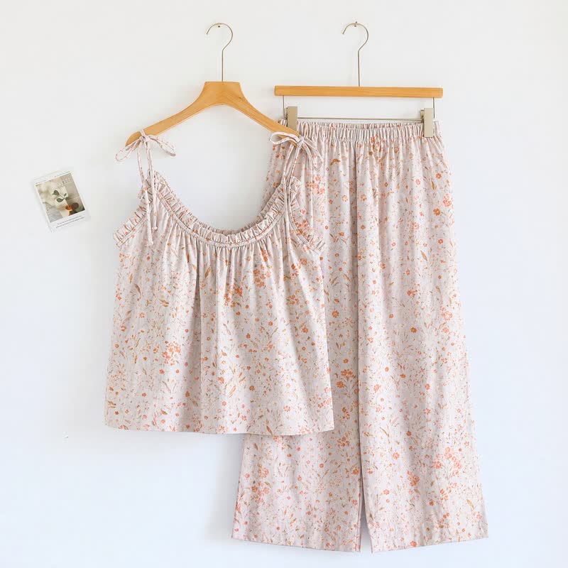 Ownkoti Ditsy Floral Tie Strap Cami Loungewear Set - image 2