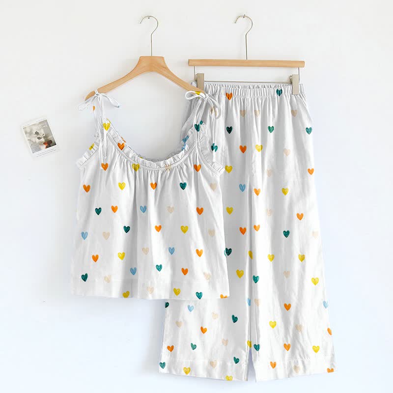 Ownkoti Sweetheart Print Spaghetti Strap Loungewear - image 2