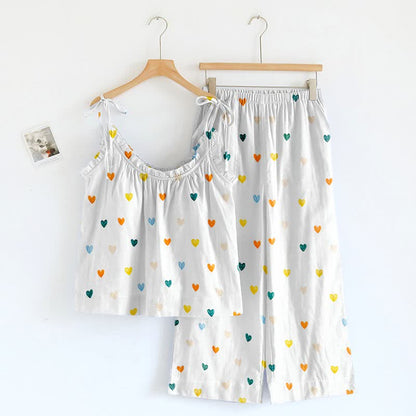 Ownkoti Sweetheart Print Spaghetti Strap Loungewear - image 2