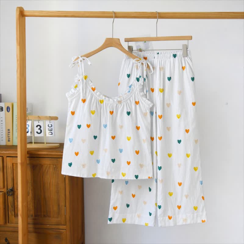 Ownkoti Sweetheart Print Spaghetti Strap Loungewear - image 1