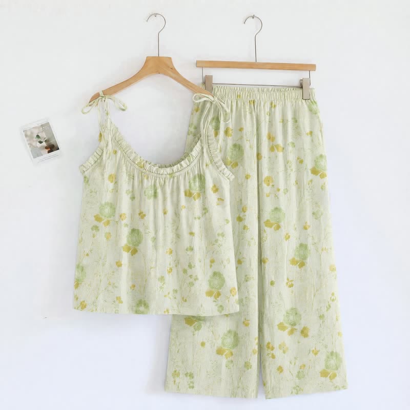 Ownkoti Ditsy Floral Spaghetti Strap Loungewear - Ivory - XL - image 4