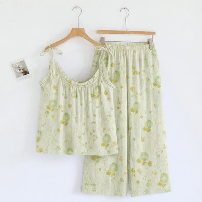 Ownkoti Ditsy Floral Spaghetti Strap Loungewear - Ivory - XL - image 4