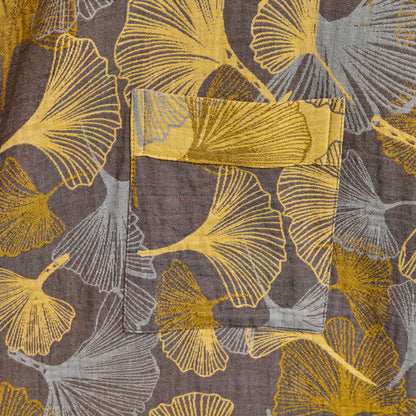 Ownkoti Vintage Ginkgo Leaf Cotton Double Gauze Robe - image 10