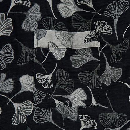 Ownkoti Black White Ginkgo Leaf Cotton Kimono Robe - image 5