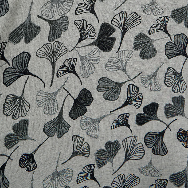 Ownkoti Black White Ginkgo Leaf Cotton Kimono Robe - image 13