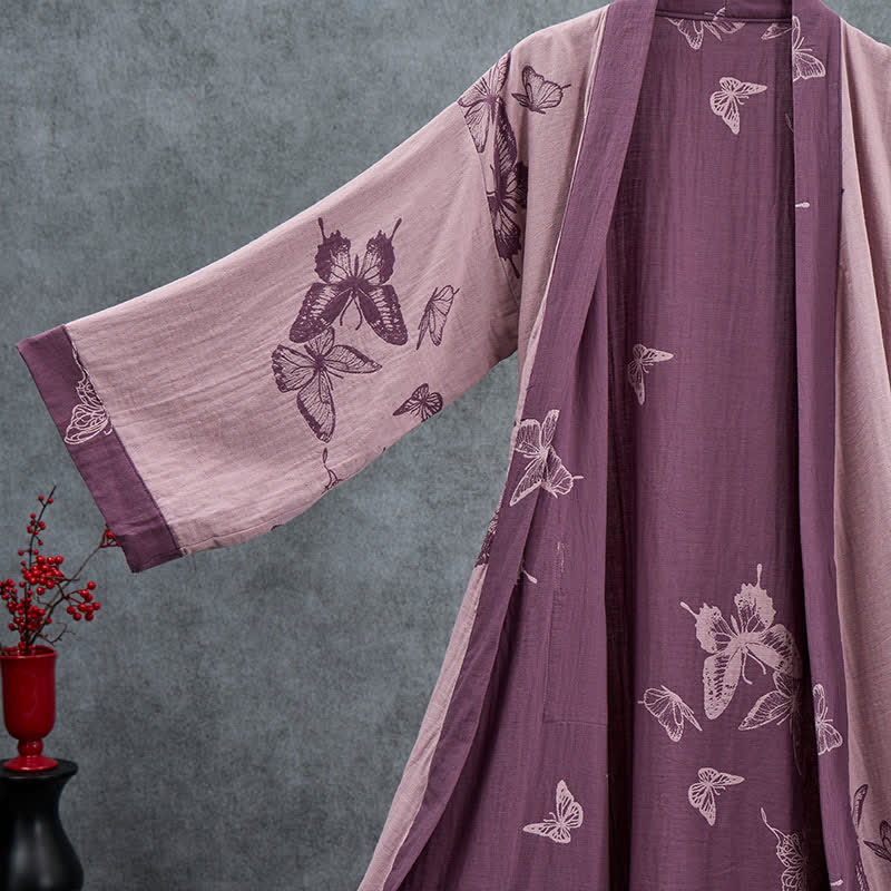 Ownkoti Butterfly Cotton Double Gauze Kimono Robe - image 9