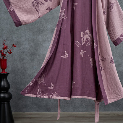 Ownkoti Butterfly Cotton Double Gauze Kimono Robe - image 11