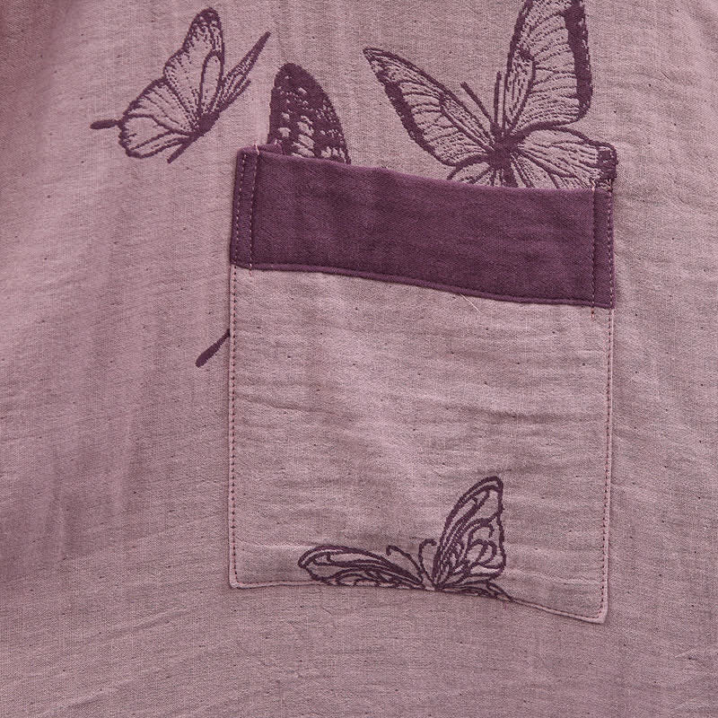 Ownkoti Butterfly Cotton Double Gauze Kimono Robe - image 12