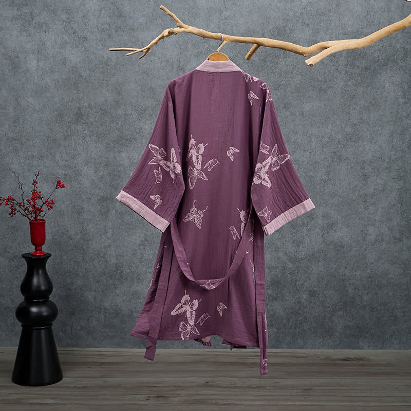 Ownkoti Butterfly Cotton Double Gauze Kimono Robe - image 1
