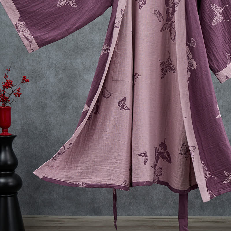 Ownkoti Butterfly Cotton Double Gauze Kimono Robe - image 4