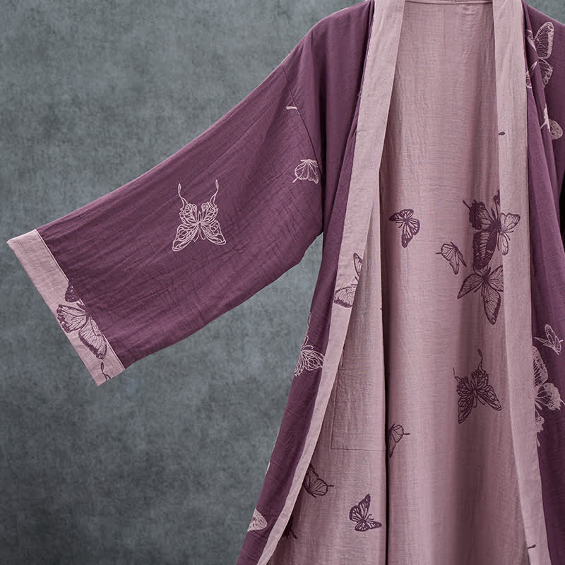 Ownkoti Butterfly Cotton Double Gauze Kimono Robe - image 2