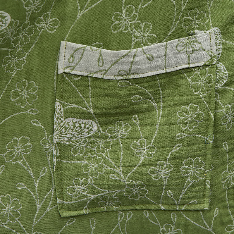 Ownkoti Olive Botanical Butterfly Kimono Bathrobe - image 5