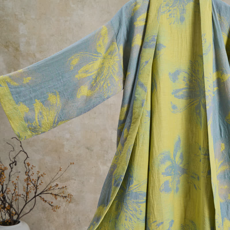 Ownkoti Bohemian Floral Cotton Double Gauze Kimono Robe - image 2