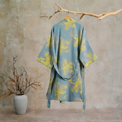 Ownkoti Bohemian Floral Cotton Double Gauze Kimono Robe - image 1