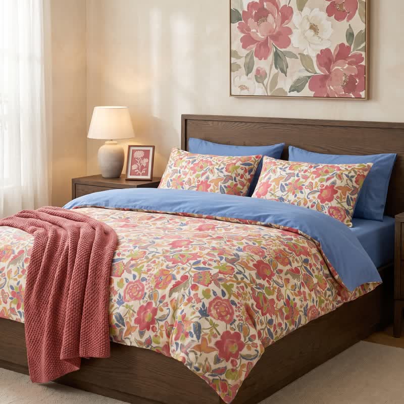 Ownkoti Cottage Floral Cotton Double Gauze Bedding Set - image 4