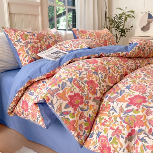 Ownkoti Cottage Floral Cotton Double Gauze Bedding Set - Multicolor - 20" x 37" - 2PCS Pillowcases - image 0
