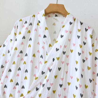 Ownkoti Cotton Double-Layer Muslin Kimono Nightgown - image 2