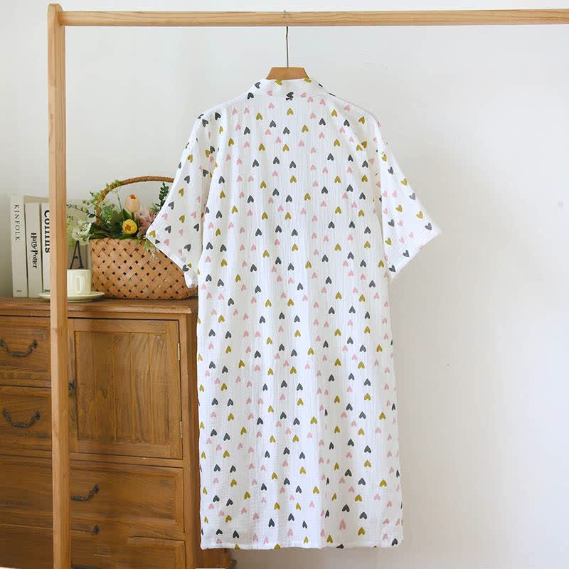 Ownkoti Cotton Double-Layer Muslin Kimono Nightgown - image 1