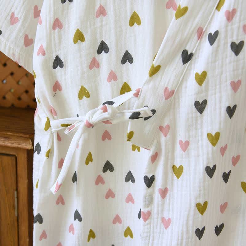 Ownkoti Cotton Double-Layer Muslin Kimono Nightgown - image 5