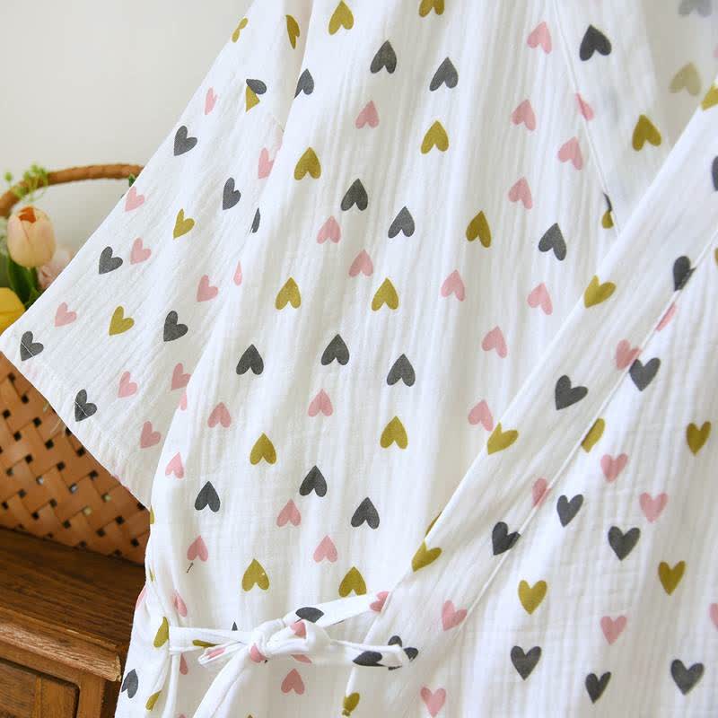 Ownkoti Cotton Double-Layer Muslin Kimono Nightgown - image 4