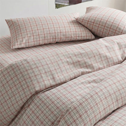 Ownkoti Pink Plaid Twin XL Dorm Bedding Set - image 3