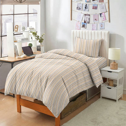Ownkoti Neutral Striped Twin XL Dorm Bedding Set - image 2