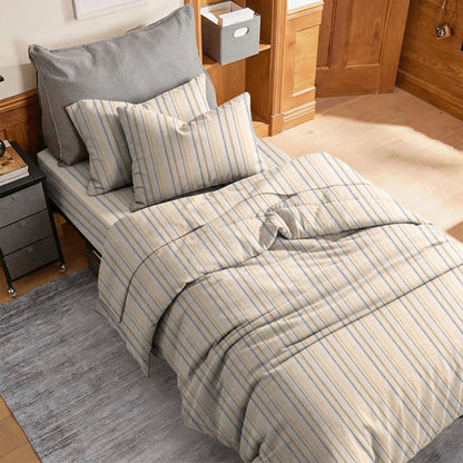 Ownkoti Neutral Striped Twin XL Dorm Bedding Set - image 1