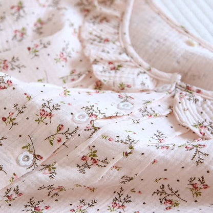 Ownkoti Dainty Floral Ruffle Collar Cotton Muslin Nightgown - image 3