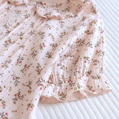 Ownkoti Dainty Floral Ruffle Collar Cotton Muslin Nightgown - image 4