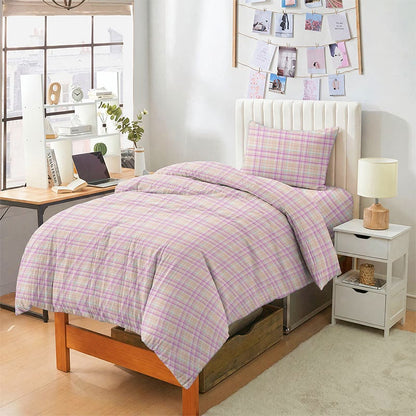 Ownkoti Soft Purple Plaid Twin XL Dorm Bedding Set - image 1