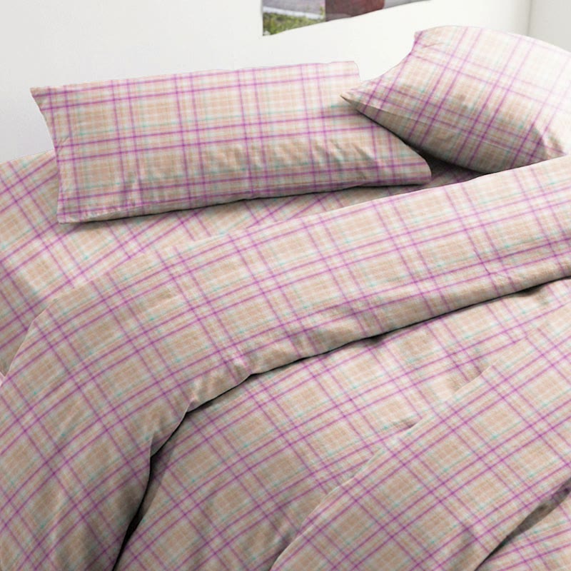 Ownkoti Soft Purple Plaid Twin XL Dorm Bedding Set - image 3