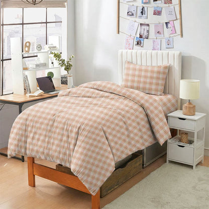 Ownkoti Pastel Gingham Twin XL Bedding Set - Orange - Twin XL - 5-Piece Complete Set - image 12