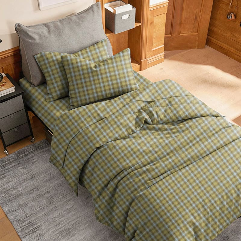 Ownkoti Cottage Plaid Twin XL Dorm Bedding Set - Olive Green - Twin XL - 5-Piece Complete Set - image 7